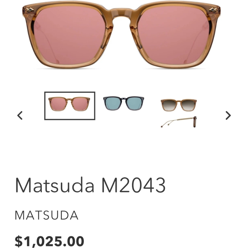 Matsuda M2043 Sunglasses with Pink Lenses